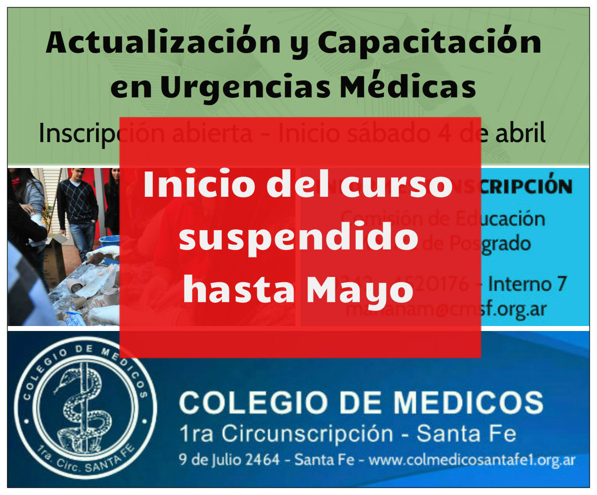 Suspensión del inicio del Curso sobre Urgencias Médicas 2020
