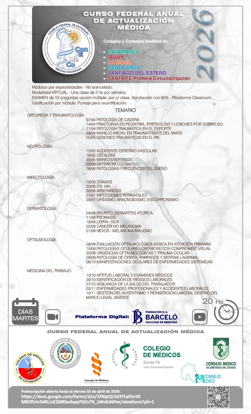 Programa del Curso Federal Anual de Actualización Médica 2026
