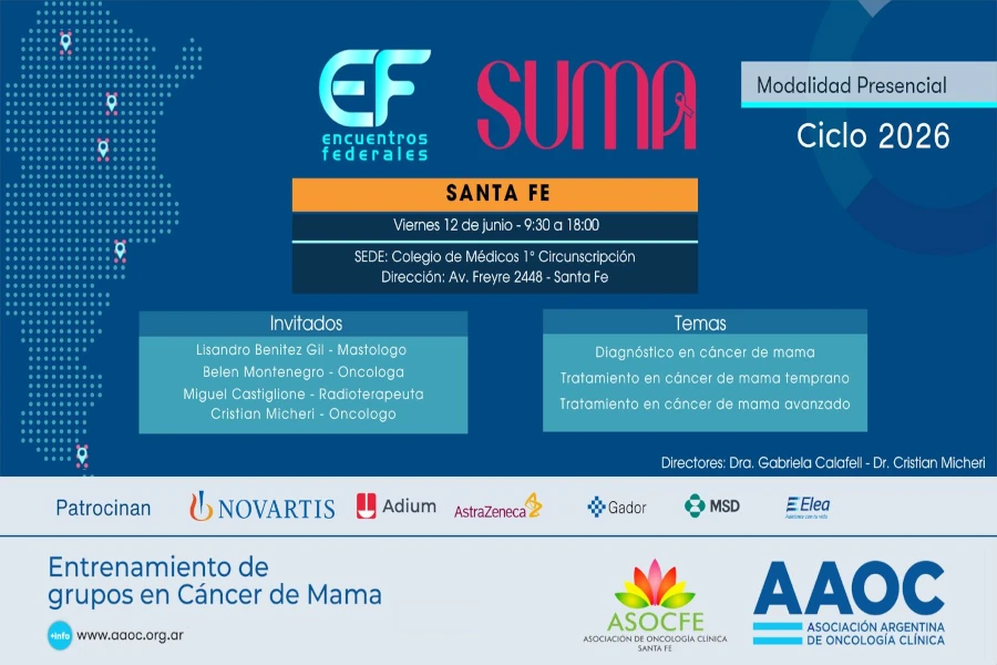 🌸 El Colegio de Médicos invita a participar de la Preceptoría en Cáncer de Mama con especialistas de todo el país