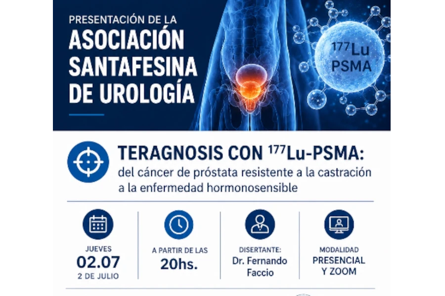 🔬 Innovación y precisión: el Lu-PSMA en foco – Encuentro científico sobre avances en el tratamiento del cáncer de próstata | Jueves 2 de julio
